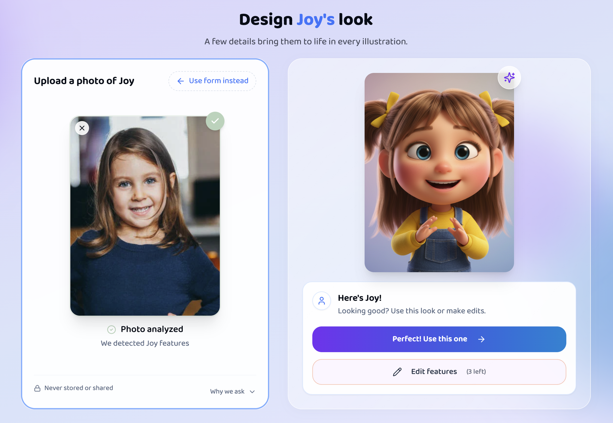 Nookly: photo to AI-generated character